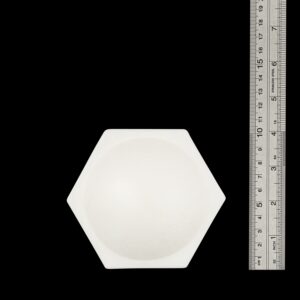 Spartan Hexagonal Float 100mm shown next to metal ruler