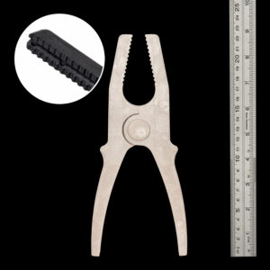 Spartan Plier Clamp in Radel with insert image of the 'v' groove profile in Noryl